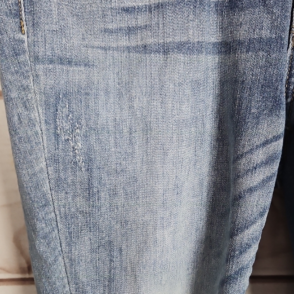 Judy Blue Distressed Skinny Fit Capri Cropped Jeans Raw Hem - Size 7/28 - Picture 6 of 15